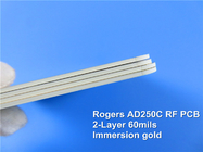 Rogers rf en Microgolfpcb op de Substraten van 60mil 1.524mm AD250C met Onderdompelingsgoud