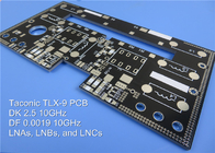 Taconic TLX-9 High Frequency PCB 62mil 1.575mm met onderdompeling zilver voor mixers, splitters, filters en combinatoren
