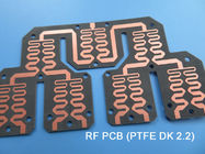 De Hoge Frequentiepcb van PTFE op Dubbele de Laag Goedkope rf PTFE PCB van DK2.2 voor Koppelingen