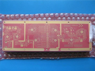 Hybride 10-laag Hybride PCB van PCB Rogers RO4350 6.6mil+FR4 met Rood Soldeerselmasker en Onderdompelingsgoud