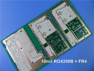 Hybride rf-Kringsraad PCB van de 5 lagen Hoge die Frequentie op 10mil RO4350B en Fr-4 wordt voortgebouwd