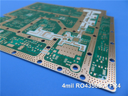 Hybride PCB Rogers RO4350B en Hoge Tg Fr-4 4-laag 1.0mm mengde PCB op 4mil RO4350B en 0.3mm Fr-4