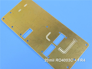 Hybride PCB-Raad Bulit op Rogers 20mil RO4003C en 0.75mm Fr-4 Hoge Frequentie Multi-layer PCB met Gemengde Materialen