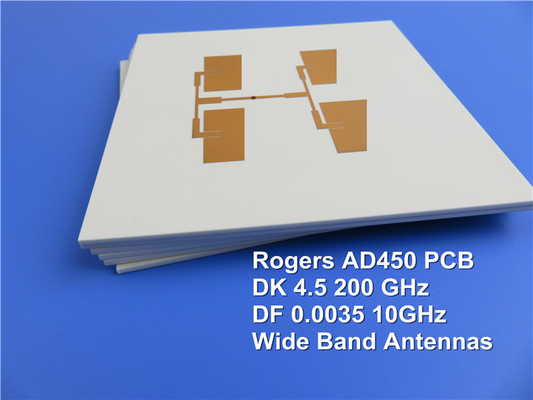 PCB van Arlon rf op AD450 40mil 1.016mm DK4.5 met Onderdompelingsgoud wordt voortgebouwd voor Hogere Frequentietoepassingen die