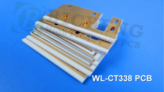 WL-CT-PCB met hoge frequentieHigh TG-waarde hoger dan 280°CWL-CT338-PCB met dubbele zijde van 1,6 mm met onderdompingsgoudlaag