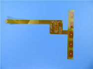 Dubbele Laag Flexibele die PCB op Polyimide met Onderdompelings Gouden en Geel Masker wordt voortgebouwd