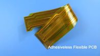 Adhesiveless Flexibele Gedrukte die Kring FPC op Transparante Dunne die Glueless Polyimide met Goud wordt voortgebouwd voor het Volgen wordt geplateerd