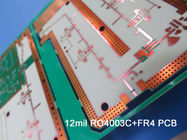 Hoge Frequentie Hybride PCB 4 Laag Gemengde PCB-Raad Bulit op Rogers 12mil RO4003C en Fr-4