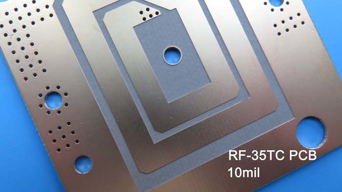 Taconic Hoge die Frequentiepcb op rf-35TC 10mil 0.254mm met Onderdompelingsgoud wordt voortgebouwd voor Filters en Koppelingen enz.