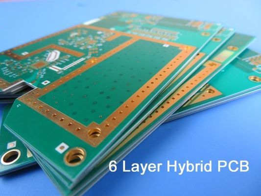 6-laag van hoge Frequentie mengde de Hybride PCB PCB op 20mil 0.508mm RO4350B en Fr-4 met Blinden via