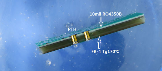 Hybride PCB-Raad Bulit op Rogers 10mil RO4350B en Fr-4 met Onderdompelingsgoud