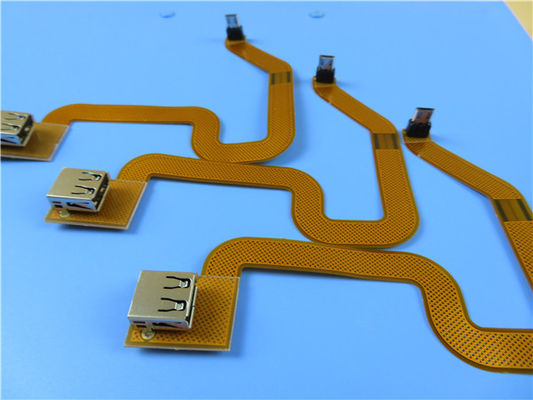 Tweezijdige Geassembleerde Flexibele Gedrukte die Kring op Polyimide met de Controle van de 90 OHMimpedantie voor Automobiele Sensoren wordt voortgebouwd
