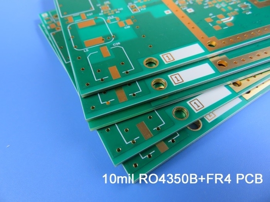 Hybride PCB | Gemengde Materiële die PCB op 10 mil wordt voortgebouwd RO4350B + Fr-4 met Diepte controleerde Boor